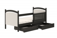 postel dětské s tabulí na suché mazání Amely - Barva Černý, rozměr 80x200 černé postel dřevo