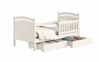 Detská posteľ s tabuľou Amely - Farba Biely, rozmer 90x200 biale posteľ so zásuvkami 