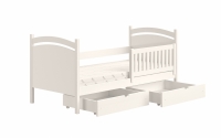 Detská posteľ s tabuľou Amely - Farba Biely, rozmer 90x200 biale posteľ z wezglowiem 