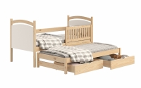 postel přízemní výsuvná s tabulí na suché mazání Amely - Barva Borovice, rozměr 80x160  dwuosobowe postel dětské 