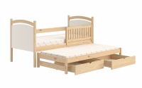 Amely egyszintes kihúzható ágy, szárazon törölhető rajztáblával - fenyőfa, Méret 80x160  postel sosnowe 