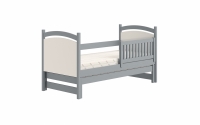 Amely egyszintes kihúzható ágy, szárazon törölhető rajztáblával - szürke, Méret 80x180 postel z tablica 