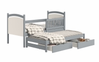 Amely egyszintes kihúzható ágy, szárazon törölhető rajztáblával - szürke, Méret 80x190 postel dzieciece z wysuwem 