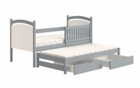 Posteľ prízemná výsuvna s tabuľou Amely - Farba šedý, rozmer 80x190 šedá posteľ 