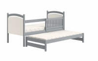 Amely egyszintes kihúzható ágy, szárazon törölhető rajztáblával - szürke, Méret 90x180 postel dwuosobowe 