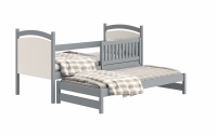 Amely egyszintes kihúzható ágy, szárazon törölhető rajztáblával - szürke, Méret 90x190 postel fából dwuosobowe 