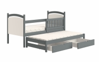 Posteľ prízemná výsuvna s tabuľou Amely - Farba grafit, rozmer 80x190  Detská posteľ 