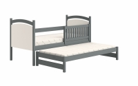 postel přízemní výsuvná s tabulí na suché mazání Amely - Barva grafit, rozměr 90x180  postel z barierka zdejmowana
