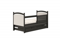 Amely egyszintes kihúzható ágy, szárazon törölhető rajztáblával - fekete, Méret 90x180  postel patrová  niskie 