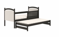 Amely egyszintes kihúzható ágy, szárazon törölhető rajztáblával - fekete, Méret 90x190  fekete postel dwuosobowe  