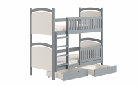 Amely emeletes ágy, szárazon törölhető rajztáblával - szürke, Méret 80x180 szürke postel 
