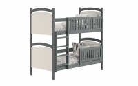 Amely emeletes ágy, szárazon törölhető rajztáblával - grafitszürke, Méret 80x160  postel patrová  z barierka 