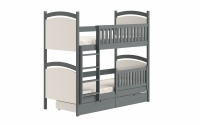 Amely emeletes ágy, szárazon törölhető rajztáblával - grafitszürke, Méret 80x190 postel dzieciece fiokokkal 