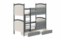 Amely emeletes ágy, szárazon törölhető rajztáblával - grafitszürke, Méret 90x190 grafitowe łóżko piętrowe 
