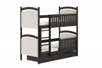 Amely emeletes ágy, szárazon törölhető rajztáblával - fekete, Méret 80x180 funkcjonalne postel dzieciece, patrová , w czarnym színárnyalat 