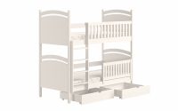 Amely emeletes ágy, szárazon törölhető rajztáblával - fehér, Méret 80x160  biale postel patrová  fiokokkal 