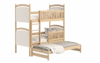 Amely kihúzható emeletes ágy, rajztáblával - fenyőfa, 90x180 patrová  postel z wysuwem 