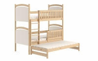 Amely kihúzható emeletes ágy, rajztáblával - fenyőfa, 90x180 patrová  postel z bialymi tablicami 