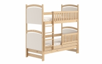 Amely kihúzható emeletes ágy, rajztáblával - fenyőfa, 90x190 sosnowe postel z drabinka drewniana 