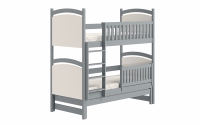 Amely kihúzható emeletes ágy, rajztáblával - szürke, 90x190 szürke postel kilépés ze zdejmowana barierka  