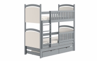 postel patrová  výsuvná s tabulí na suché mazání Amely - Barva šedý, 90x200 postel patrová  s zásuvkami na posciel 