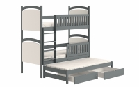 Amely kihúzható emeletes ágy, rajztáblával - grafitszürke, 80x180 grafitszürke, potrojne postel dzieciece  