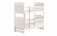 Amely kihúzható emeletes ágy, rajztáblával - fehér, 80x180 biale postel z bezpieczna drabinka  