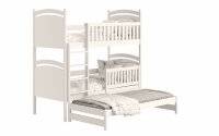 Amely kihúzható emeletes ágy, rajztáblával - fehér, 80x190 biale postel z wysuwanym miejscem do spania  