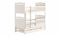 Amely kihúzható emeletes ágy, rajztáblával - fehér, 80x200 wysokie postel potrojne