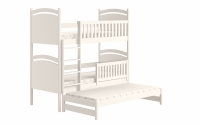 Amely kihúzható emeletes ágy, rajztáblával - fehér, 90x180 postel z wysuwanym miejscem do spania  