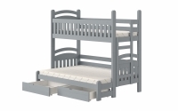 Patrová postel Amely Maxi 80x200/120x200 pravá - šedá šedý postel patrová  
