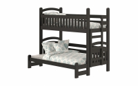 Amely Maxi emeletes ágy, jobb oldal - fekete, 80x200/140x200 fekete postel z barierka  