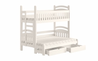postel patrová  Amely Maxi levá - Bílý, 90x200/120x200 biale postel dřevo