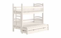 Amely Maxi emeletes ágy, bal oldal - fehér, 90x200/140x200 postel fából z barierka