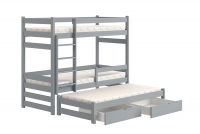 Detská posteľ poschodová s výsuvným lôžkom Alis PPV 018 - šedý, 90x200 Posteľ poschodová s výsuvným lôžkom Alis PPV 018 - Farba šedý 