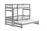 Detská posteľ poschodová s výsuvným lôžkom Alis PPV 018 - šedý, 90x190 Posteľ poschodová s výsuvným lôžkom Alis PPV 018 - Farba šedý 