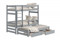 Detská posteľ poschodová s výsuvným lôžkom Alis PPV 018 - šedý, 80x190 Posteľ poschodová s výsuvným lôžkom Alis PPV 018 - Farba šedý 