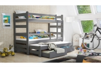 postel dětské patrová  výsuvná Alis PPV 018 - grafit, 90x190 postel patrová  výsuvná Alis PPV 018 - Barva Grafit 