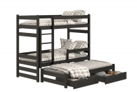 postel dětské patrová  výsuvná Alis PPV 018 - Černý, 80x160 postel patrová  výsuvná Alis PPV 018 - Barva Černý 