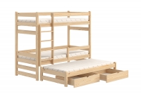 Detská posteľ poschodová s výsuvným lôžkom Alis PPV 018 - Borovica, 80x180 Łóżko piętrowe wysuwane Alis - Kolor Sosna 