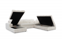 Canapea extensibilă pe partea dreaptă Magnelio U II cu scaun culisant electric - Vogue 9 Canapea de colț cu scaun extensibil electric și funcție de dormit Magnelio U II 