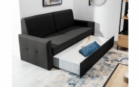 New Elegance kanapé kinyitható szekrényágyhoz 160 cm - Austin 21 fekete Černá Pohovka Elegantia z praktycznaszuflada