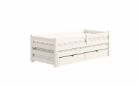 Detská posteľ Alis DPV 001 s prístelkou - 90x200 cm - biela Posteľ prízemná s výsuvným lôžkom Alis DPV 001 - Farba Biely
