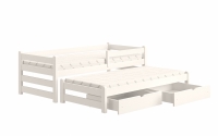 Detská posteľ prízemná s výsuvným lôžkom Alis DPV 001 - Biely, 90x180 Posteľ prízemná s výsuvným lôžkom Alis DPV 001 - Farba Biely