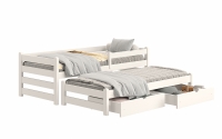 Detská posteľ prízemná s výsuvným lôžkom Alis DPV 001 - Biely, 80x160 Posteľ prízemná s výsuvným lôžkom Alis DPV 001 - Farba Biely