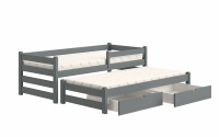 Detská posteľ prízemná s výsuvným lôžkom Alis DPV 001 - grafit, 80x200 Posteľ prízemná s výsuvným lôžkom Alis DPV 001 - Farba Grafit 