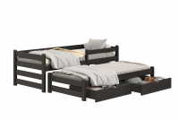 Detská posteľ prízemná s výsuvným lôžkom Alis DPV 001 - Čierny, 90x180 Posteľ prízemná s výsuvným lôžkom Alis DPV 001 - Farba Čierny