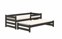 Detská posteľ prízemná s výsuvným lôžkom Alis DPV 001 - Čierny, 80x200 Posteľ prízemná s výsuvným lôžkom Alis DPV 001 - Farba Čierny 