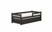 Detská posteľ prízemná s výsuvným lôžkom Alis DPV 001 - Čierny, 80x180 Posteľ prízemná s výsuvným lôžkom Alis DPV 001 - Farba Čierny 
