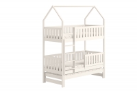 Patrová výsuvná domečková postel Nemos 80x200 pro 3 osoby - bílá postel dětské patrová  výsuvná Nemos - Barva Bílý 